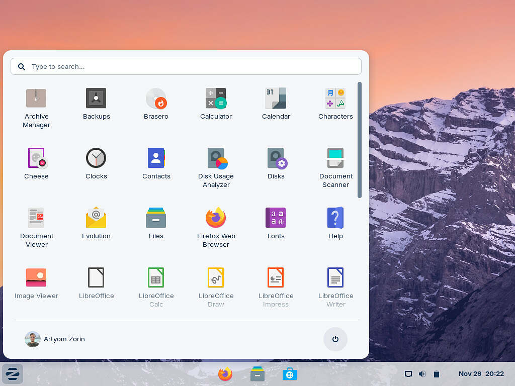 Zorin OS Desktop