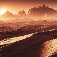 sunset on mars