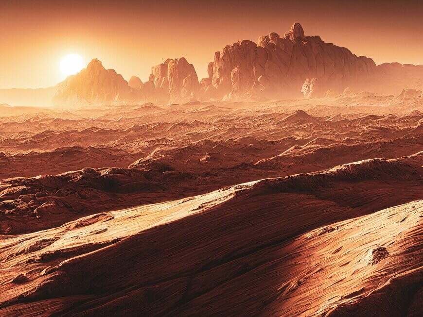 sunset on mars